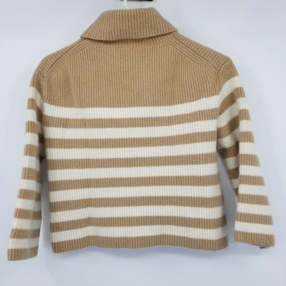 J. Crew Wool and Recycled Cashmere Relaxed Striped Turtleneck Sweater Small - Picture 4 of 10
